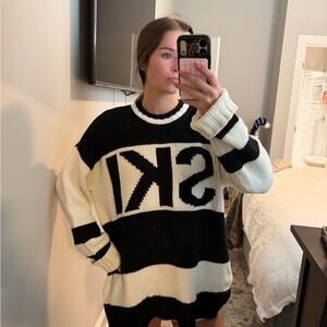 Show me your MUMU Black & Cream Oversized SKI Knit Sweater